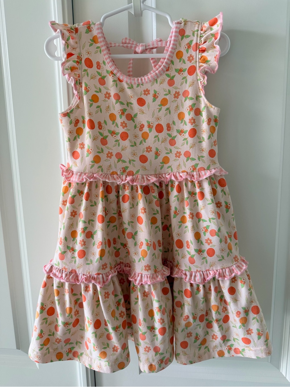 Shrimp and Grits Kids Citrus Print Ruffle Tier Dress